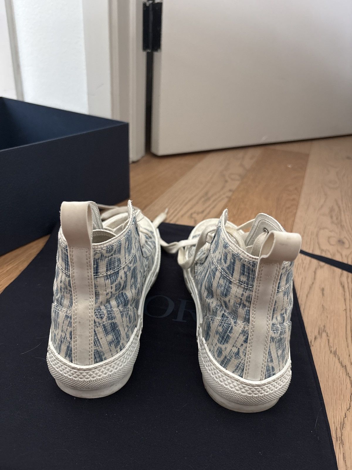 Dior Dior B23 High-Top Sneakers – Blue Oblique Kasuri Jacquard Size US 8.5 / IT 38.5 - 3 Thumbnail