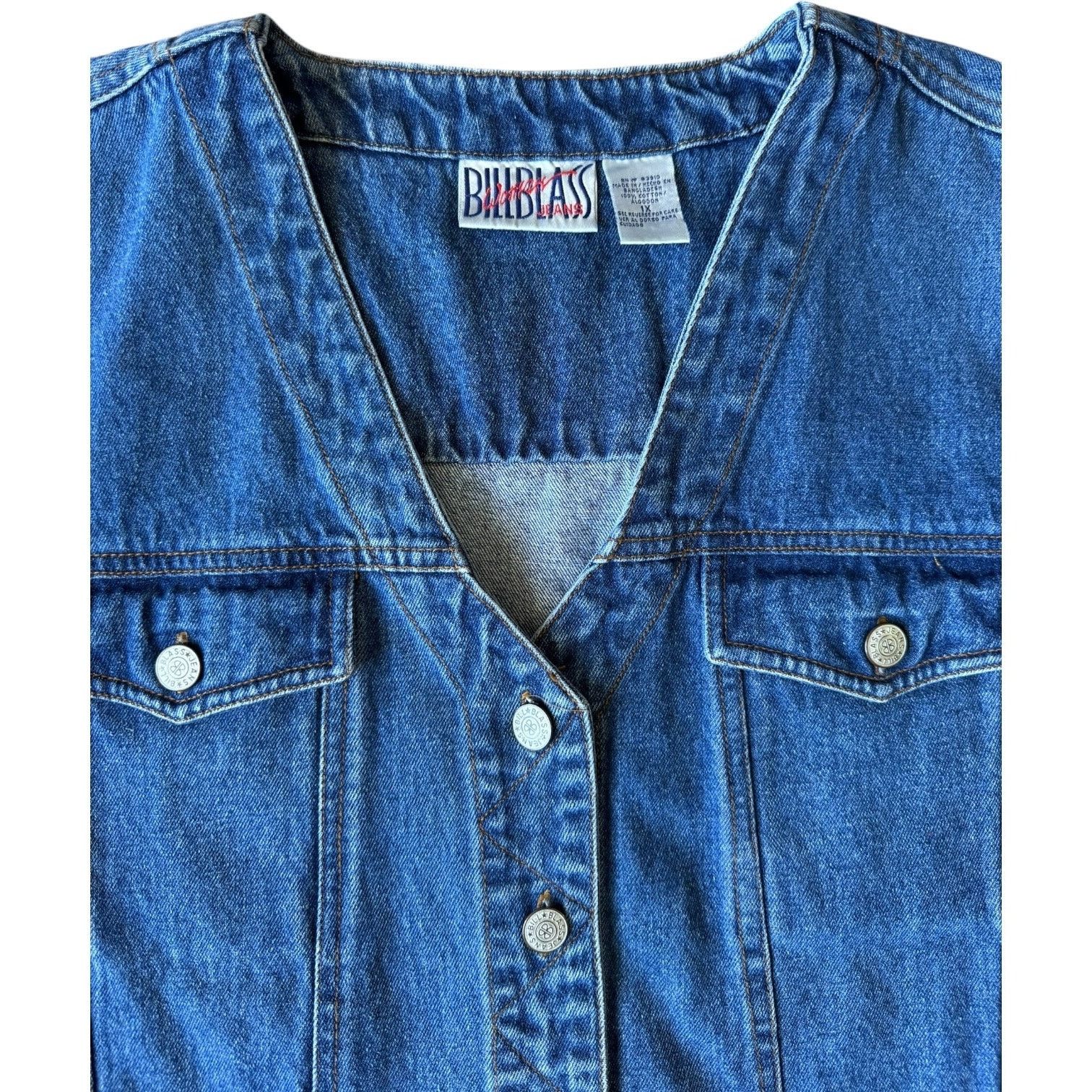 Vintage Vintage Bill Bass jean blue denim vest 1X Size XL / US 12-14 / IT 48-50 - 4 Thumbnail