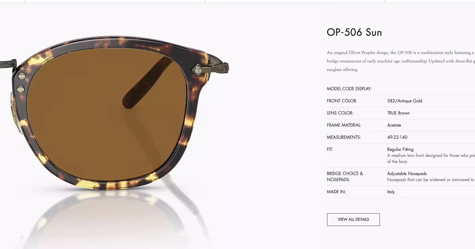 Oliver Peoples Oliver Peoples OP-506 D-Frame 49mm OV5350S Size ONE SIZE - 8 Thumbnail