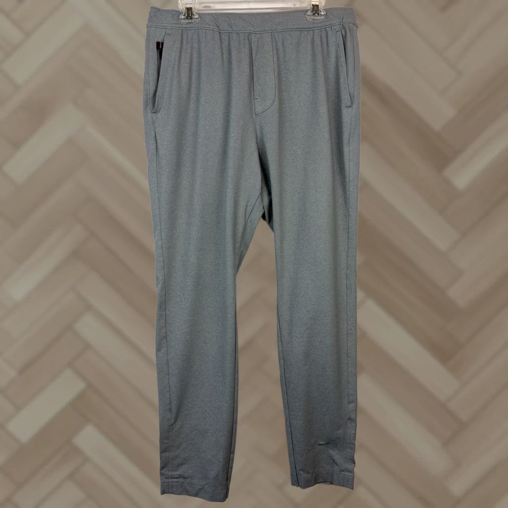Vintage Fourlaps Jogger Pants - Mens Large Gray Stretch Zip Pocket Tapered Activewear Sweatpants Size US 33 - 1 Thumbnail
