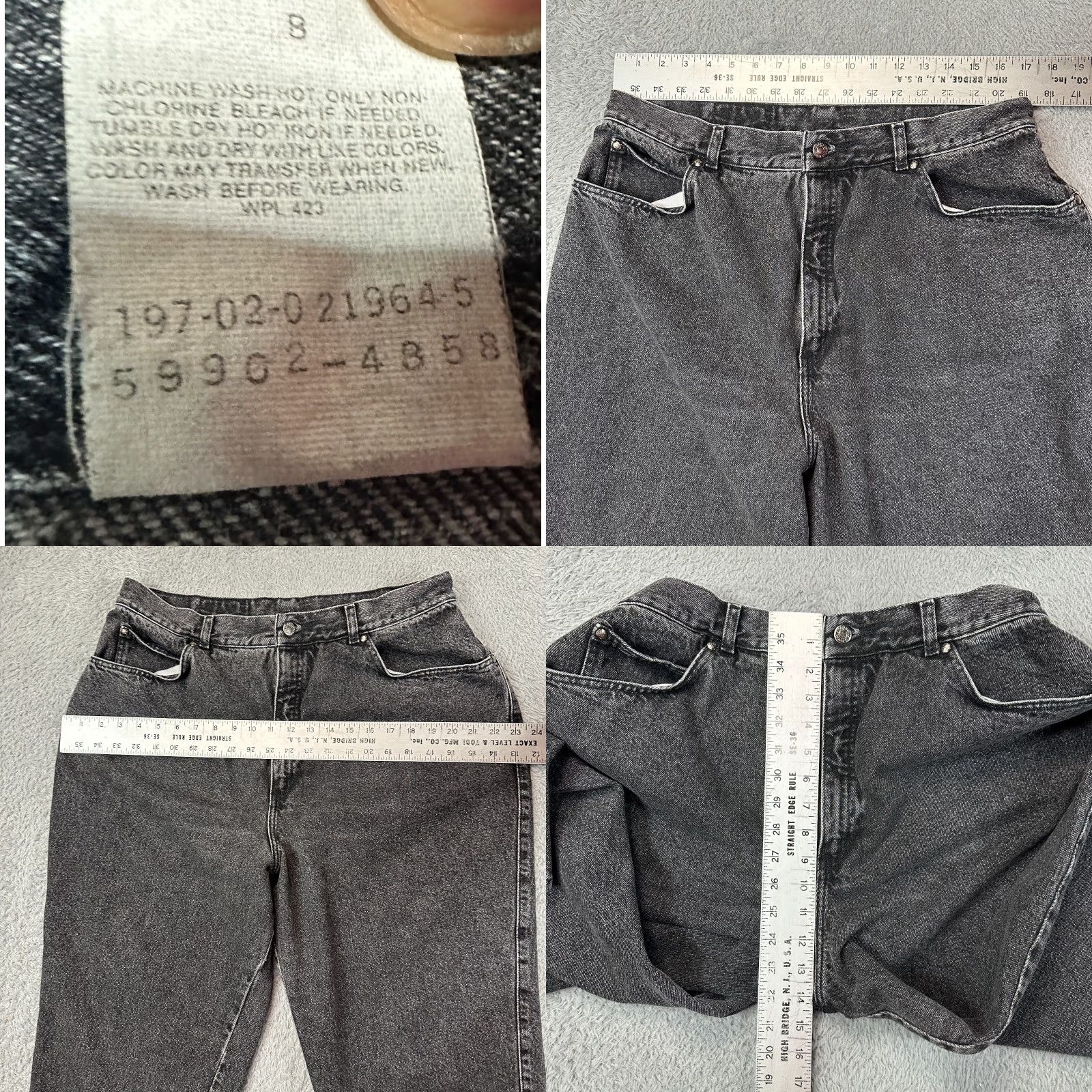Levi's VINTAGE Levi's Jeans Womens 22 (34x31.5) Black Denim 900 Series 80s 90s Size 40" / US 18 - 8 Thumbnail