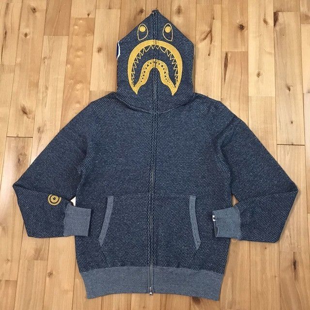 Bape 2020 BAPE Navy Shark Full Zip Hoodie a bathing ape Size US M / EU 48-50 / 2 - 2 Thumbnail
