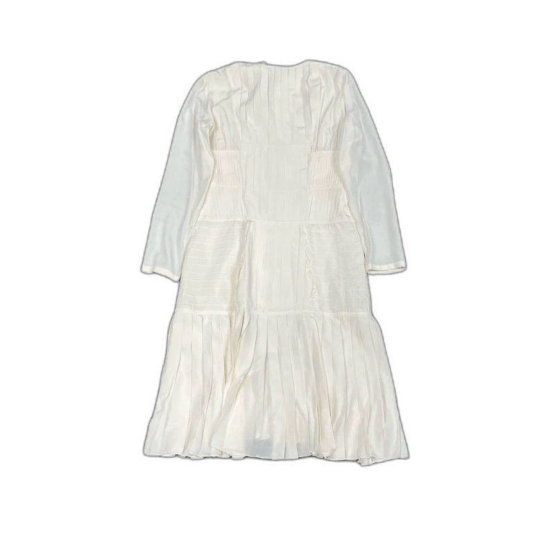Dior Dior White Pleated Silk Dress Size 36-2506 Size S / US 4 / IT 40 - 1 Thumbnail
