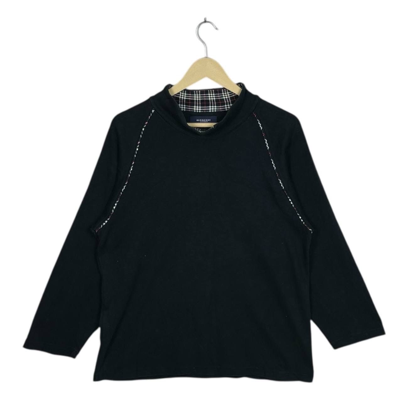 Burberry Burberry London Vintage 90s Mock Neck Check Trim Sweater Size US M / EU 48-50 / 2 - 1 Thumbnail
