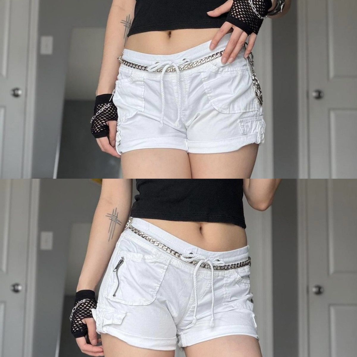 UNIONBAY UNIONBAY White Cargo Drawstring Shorts with Zipper Detail Size 28" / US 6 / IT 42 - 1 Thumbnail