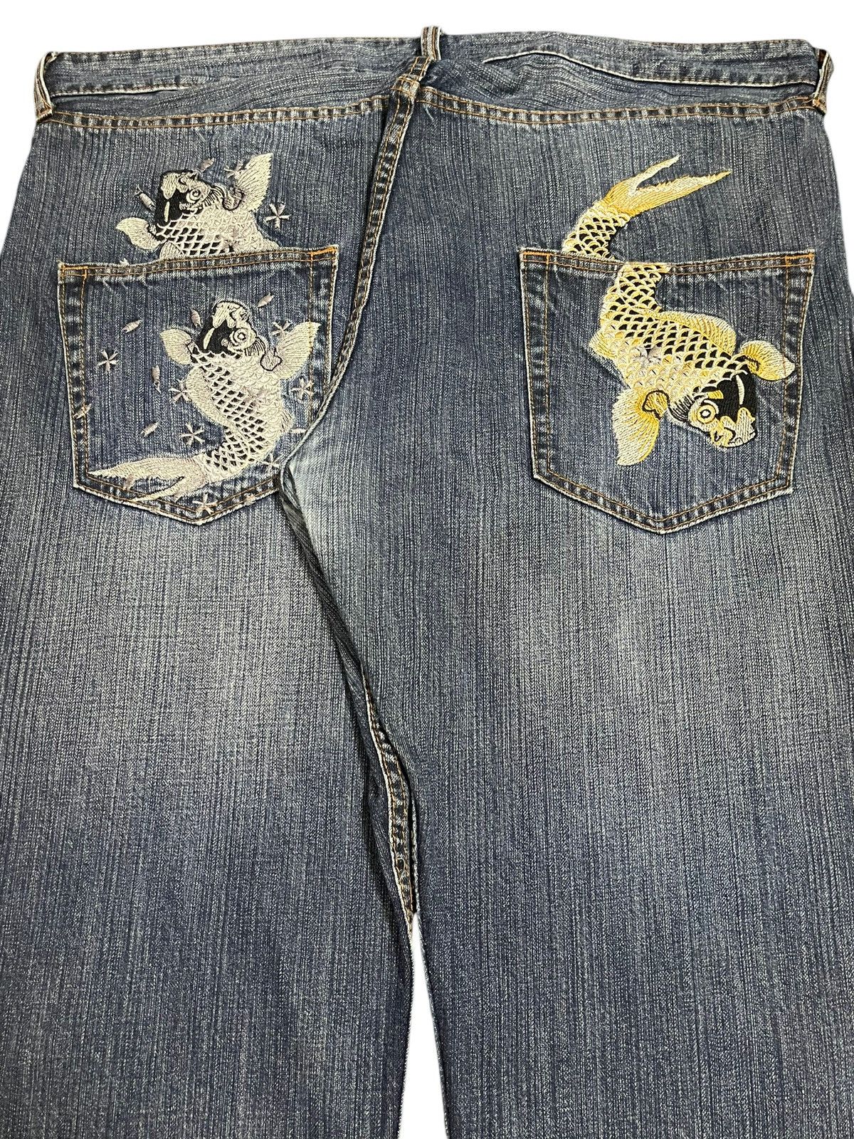 Karakuri Tamashii Vintage Japanese Brand Sukajan Fish Koi Sugoi Embroidered Size US 40 / EU 56 - 6 Thumbnail