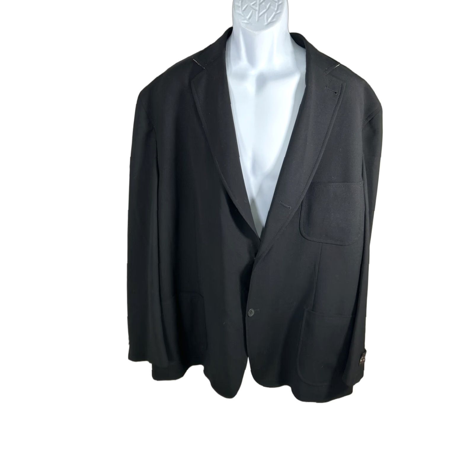 Vintage Kroon Jacket Solid Black Button Up Wool Blend Inner Pockets Men’s XL Long Mid-Length Workwear Casual Size US XL / EU 56 / 4 - 1 Thumbnail