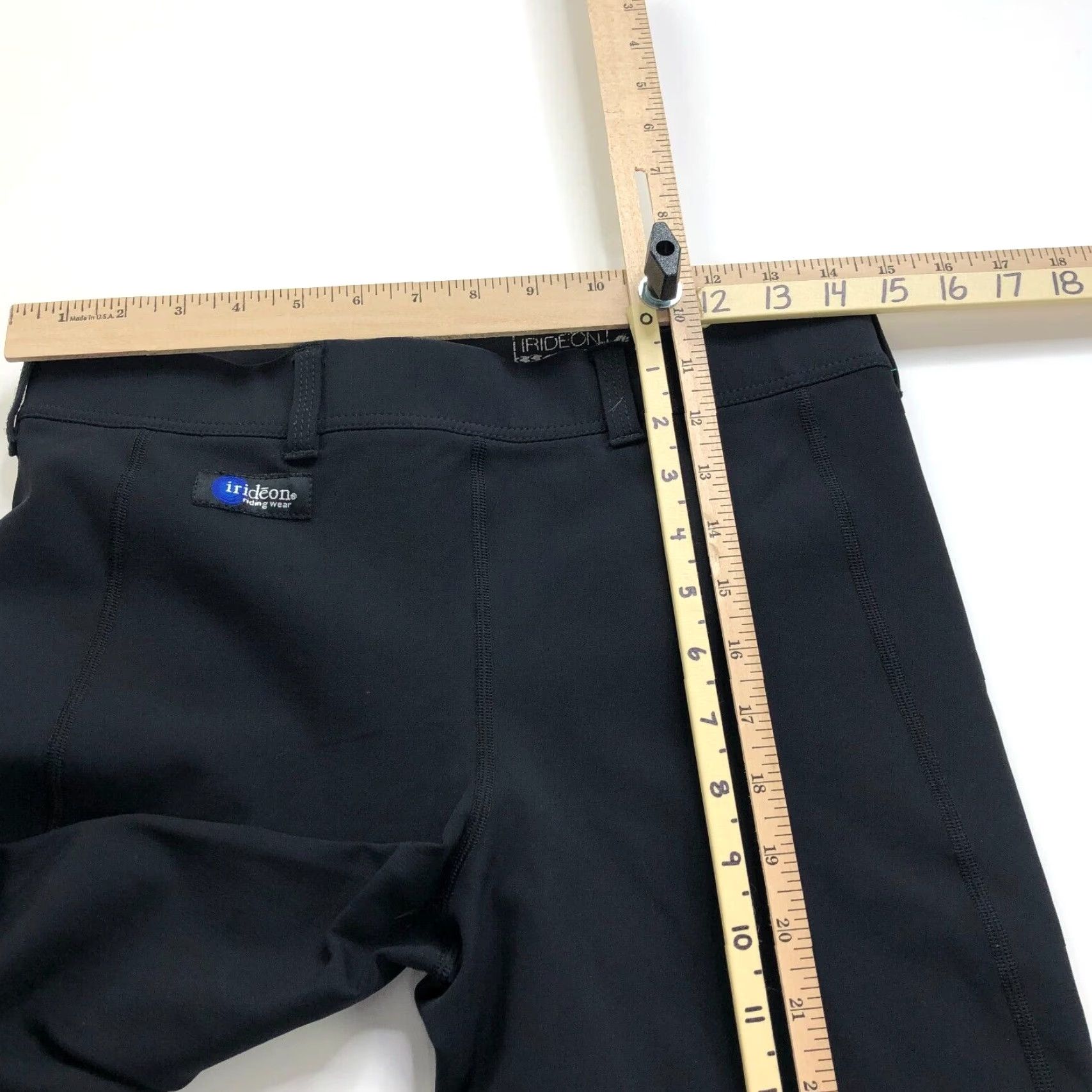 Vintage Irideon Large (Fit 30W 26.5L) Equestrian Breeches Mid Rise Knee Patch Pants Women Pants Black Solid Modern Casual Size 36" / US 14 / IT 50 - 6 Thumbnail
