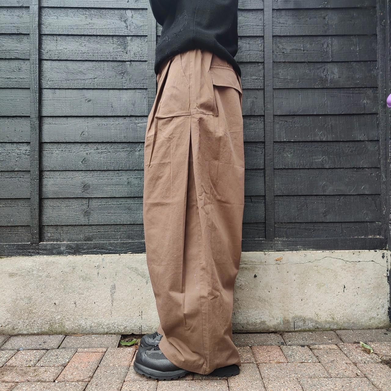Other Japanese Brown Darted Balloon Trousers Size US 30 / EU 46 - 3 Thumbnail