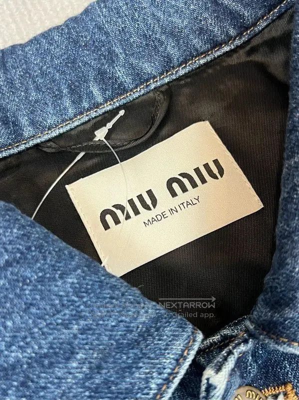 Miu Miu Miu Miu Blue Denim Cropped Jacket . Size S / US 4 / IT 40 - 4 Thumbnail