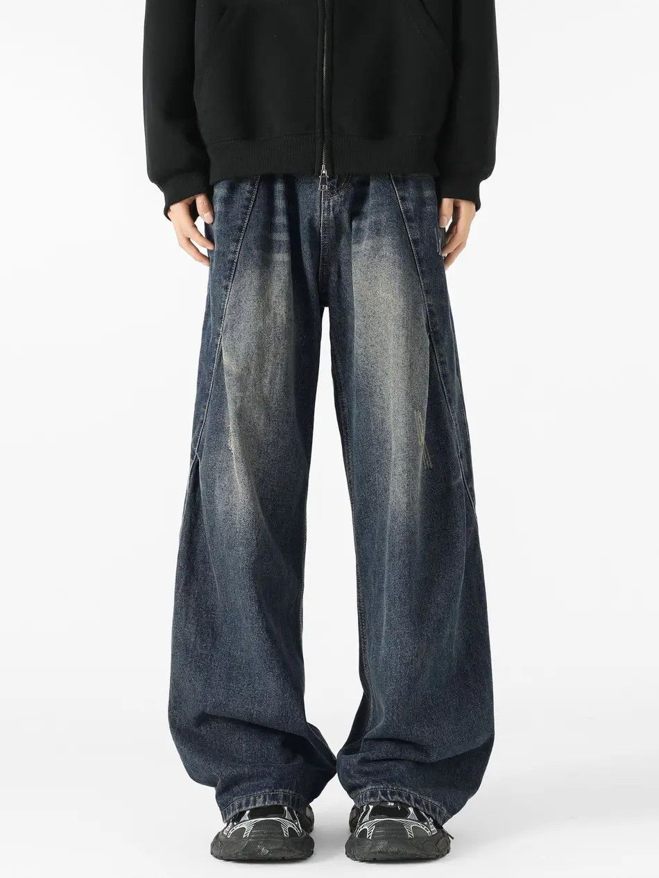 Retro casual loose wide leg jeans