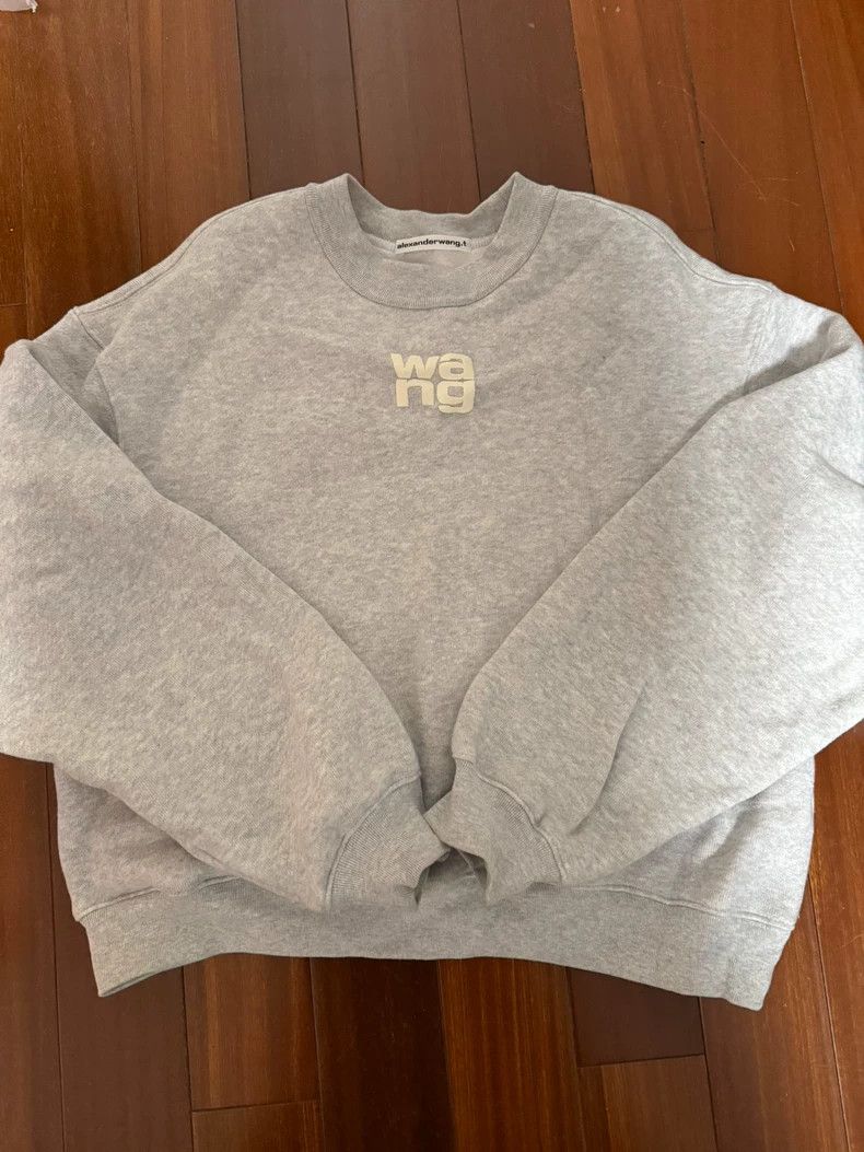 Alexander Wang Women's Gray Thick Fleece Sweatshirt