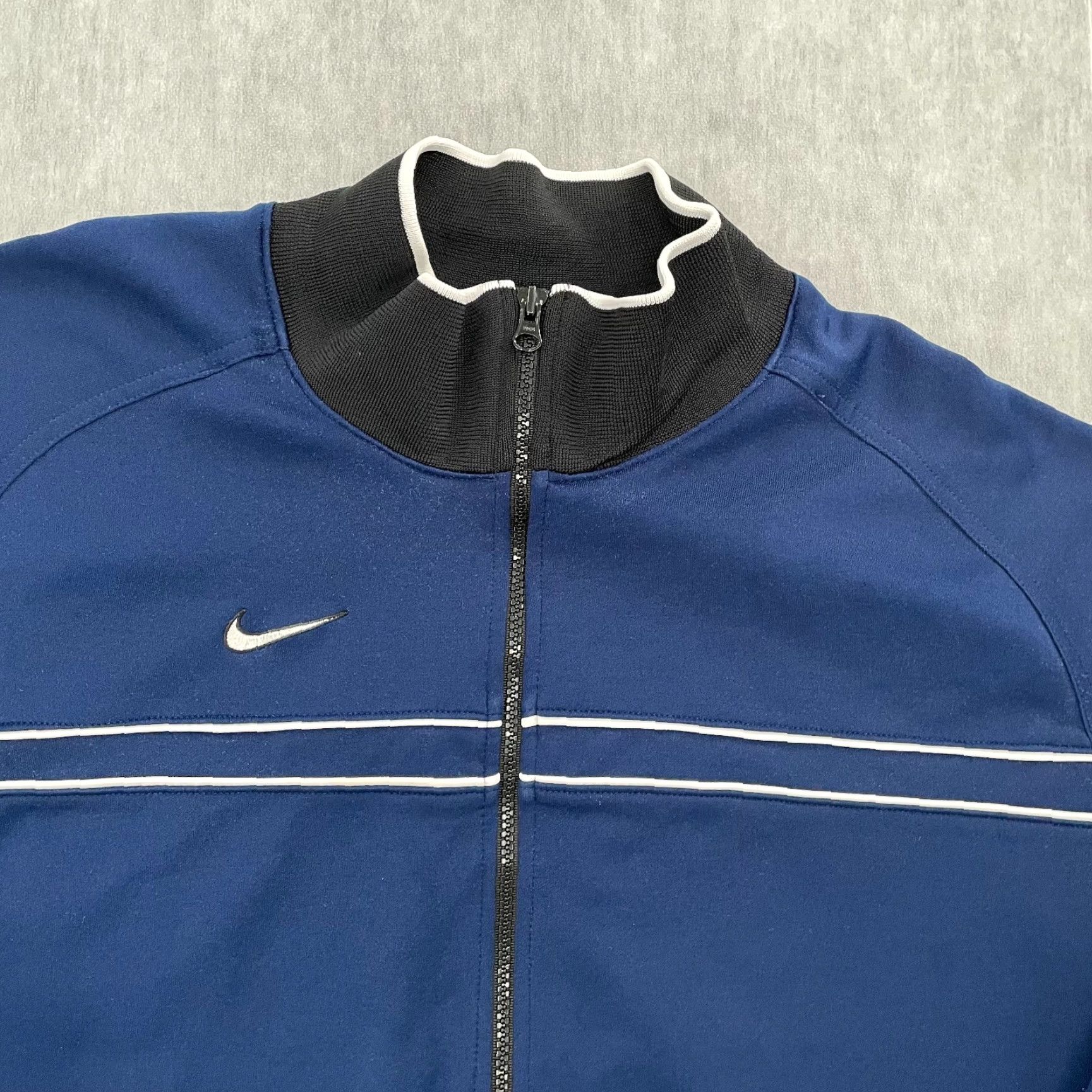 Nike VINTAGE Nike Jacket Adult Full Zip Windbreaker Mens XL Blue Logo Coat Track Size US XL / EU 56 / 4 - 4 Thumbnail