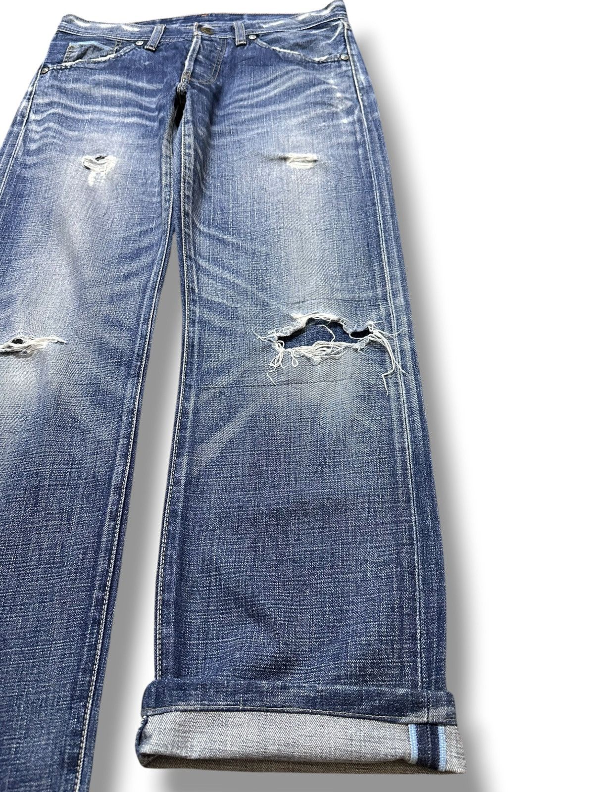 Levi's Vintage Clothing Vintage Levi’s 705-03 Selvedge Faded Whiskers Grunge Denim Size US 31 - 5 Thumbnail