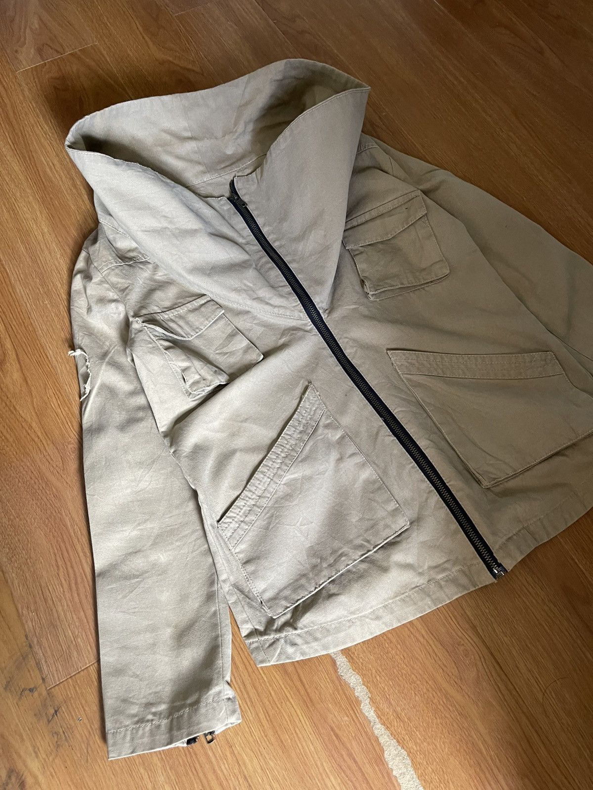 Japanese Brand Free's Mart Asymmetrical High Neck Cargo Jacket Size M / US 6-8 / IT 42-44 - 7 Thumbnail