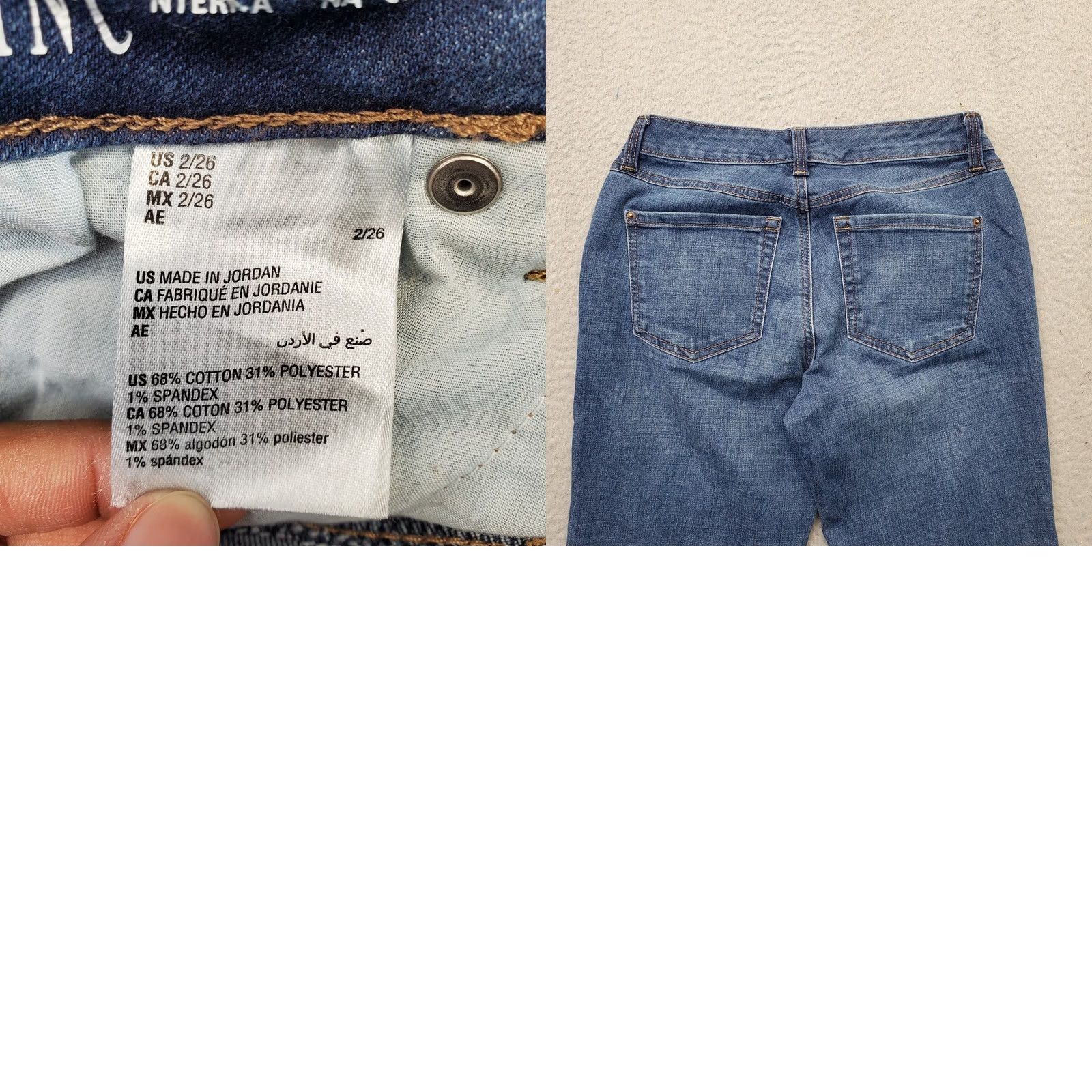 Vintage INC International Concepts Jeans Womens 2/26 Blue Denim Mid-Rise Straight Leg 5-Pocket Denim Jeans Womens Size 2 Blue Size 26" / US 2 / IT 38 - 8 Thumbnail