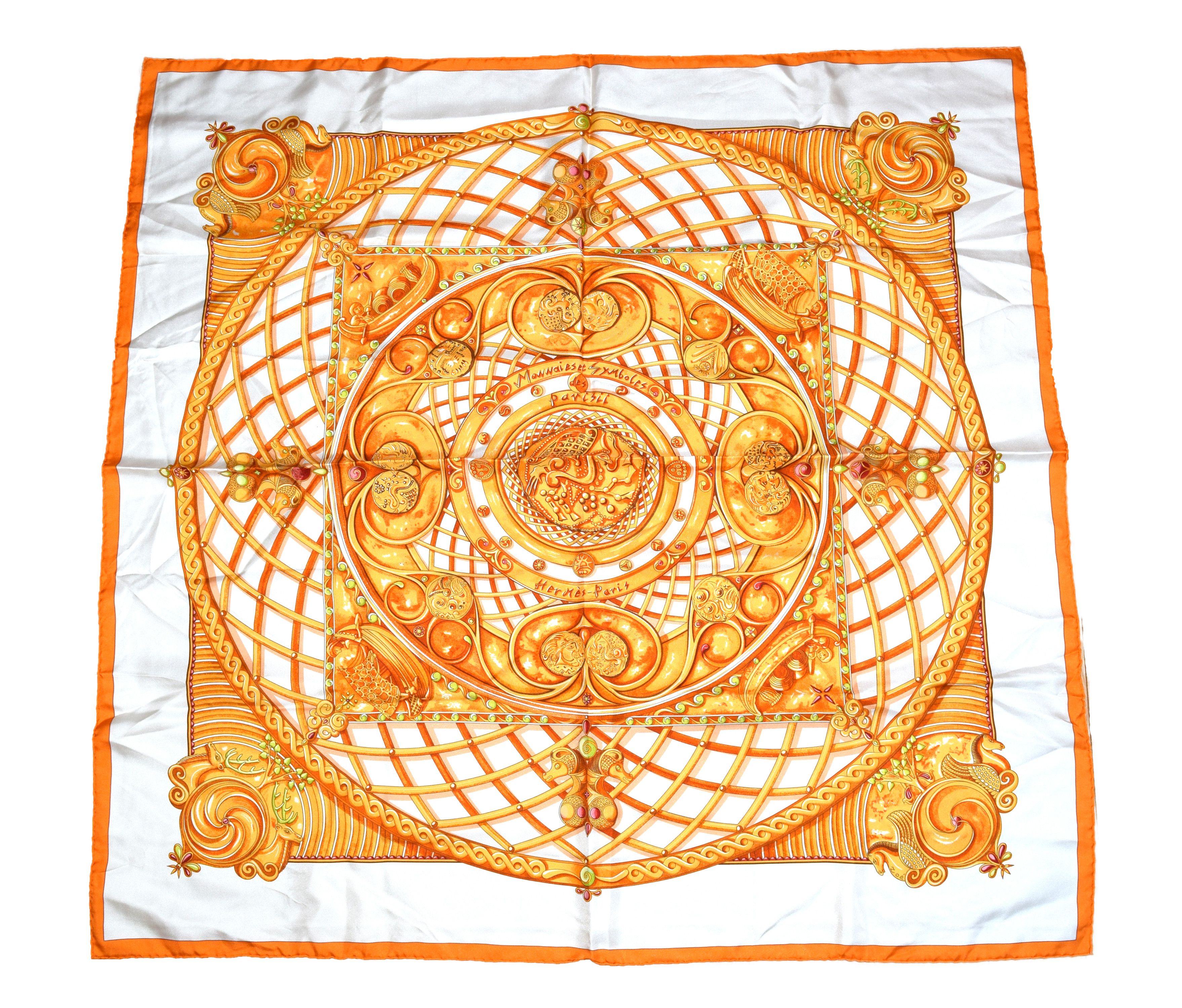 Hermes Hermes Scarf Monnaies Et Symboles Des Parisii 90 cm Silk Size ONE SIZE - 1 Thumbnail