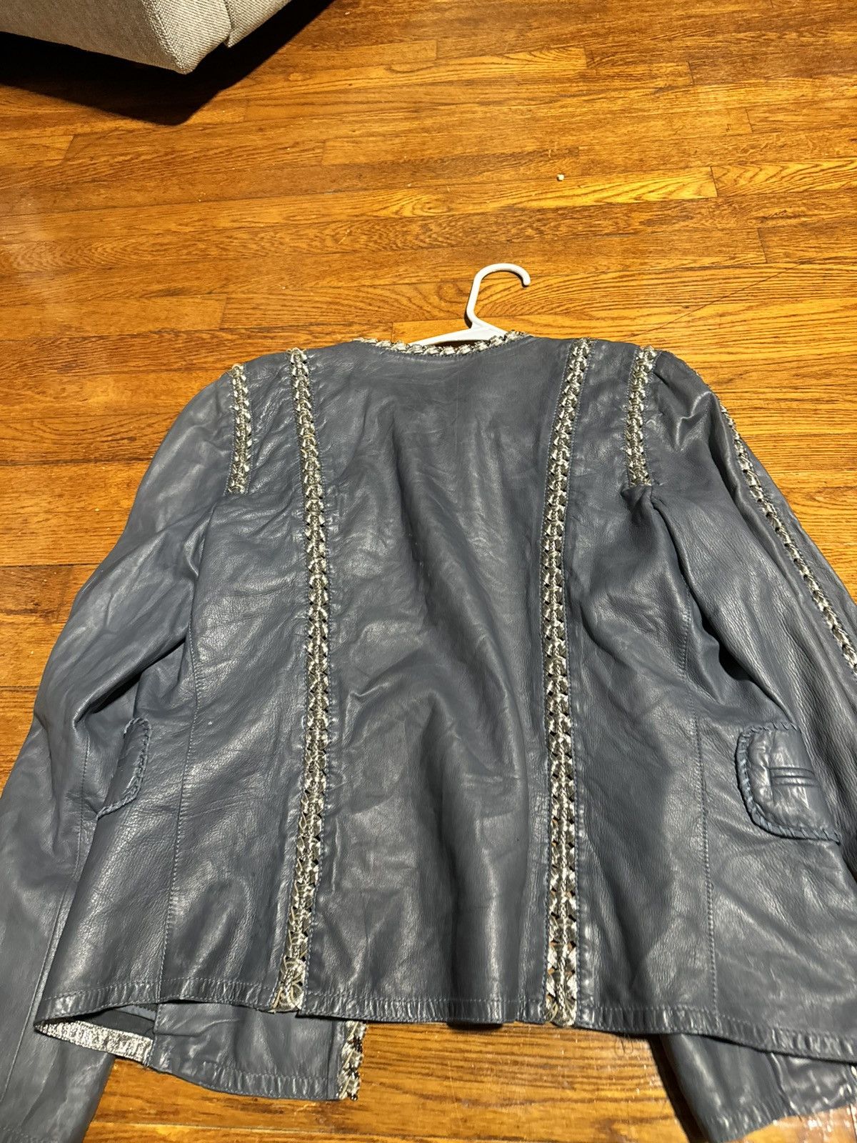 Roberto Cavalli Roberto Cavalli Jacket Leather Women Blue Size 46 Size L / US 10 / IT 46 - 17 Thumbnail