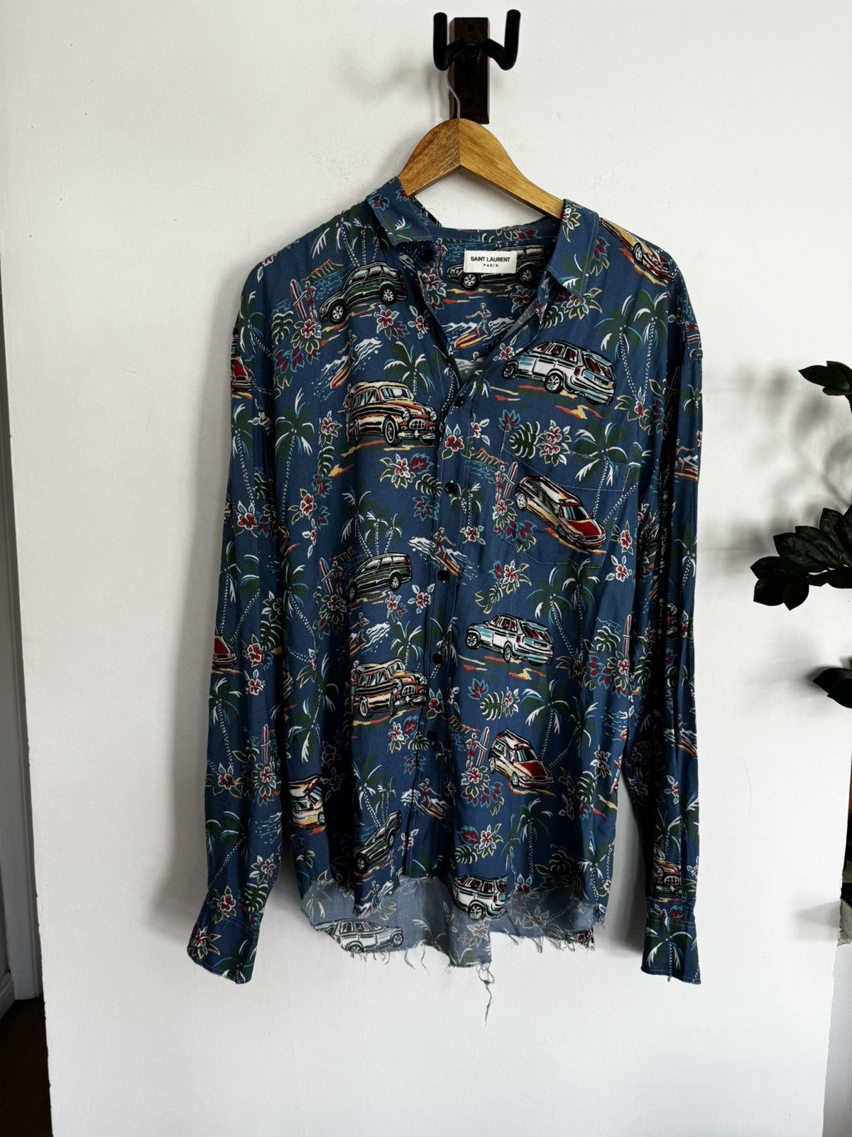 Saint Laurent Paris Hedi Cars Hawaii Shirt Viscose Size US XL / EU 56 / 4 - 1 Thumbnail