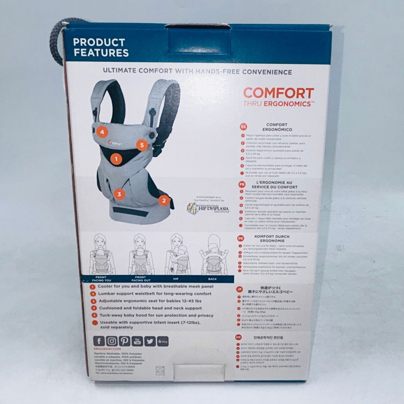 Other ERGOBABY CHAMBRAY ALL POSITIONS 360 LIGHTWEIGHT BABY CARRIER Size ONE SIZE - 3 Thumbnail