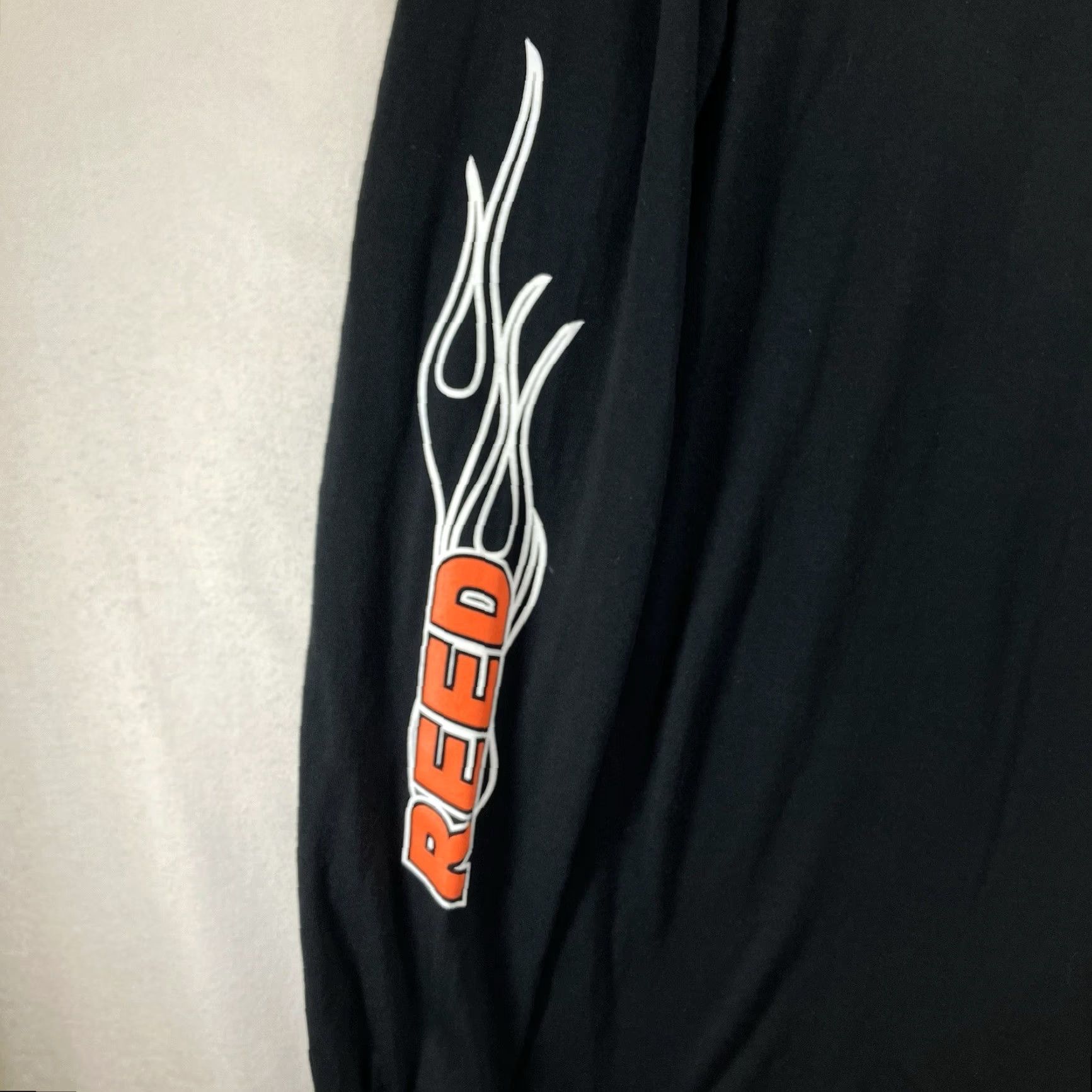 Port & Company VINTAGE Port & Company T-Shirt 2XLT Black Crew Neck Long Sleeve Graphic Print Biker Flame Logo Reed Trucking USA 2000s Men Mens Size US XXL / EU 58 / 5 - 4 Thumbnail
