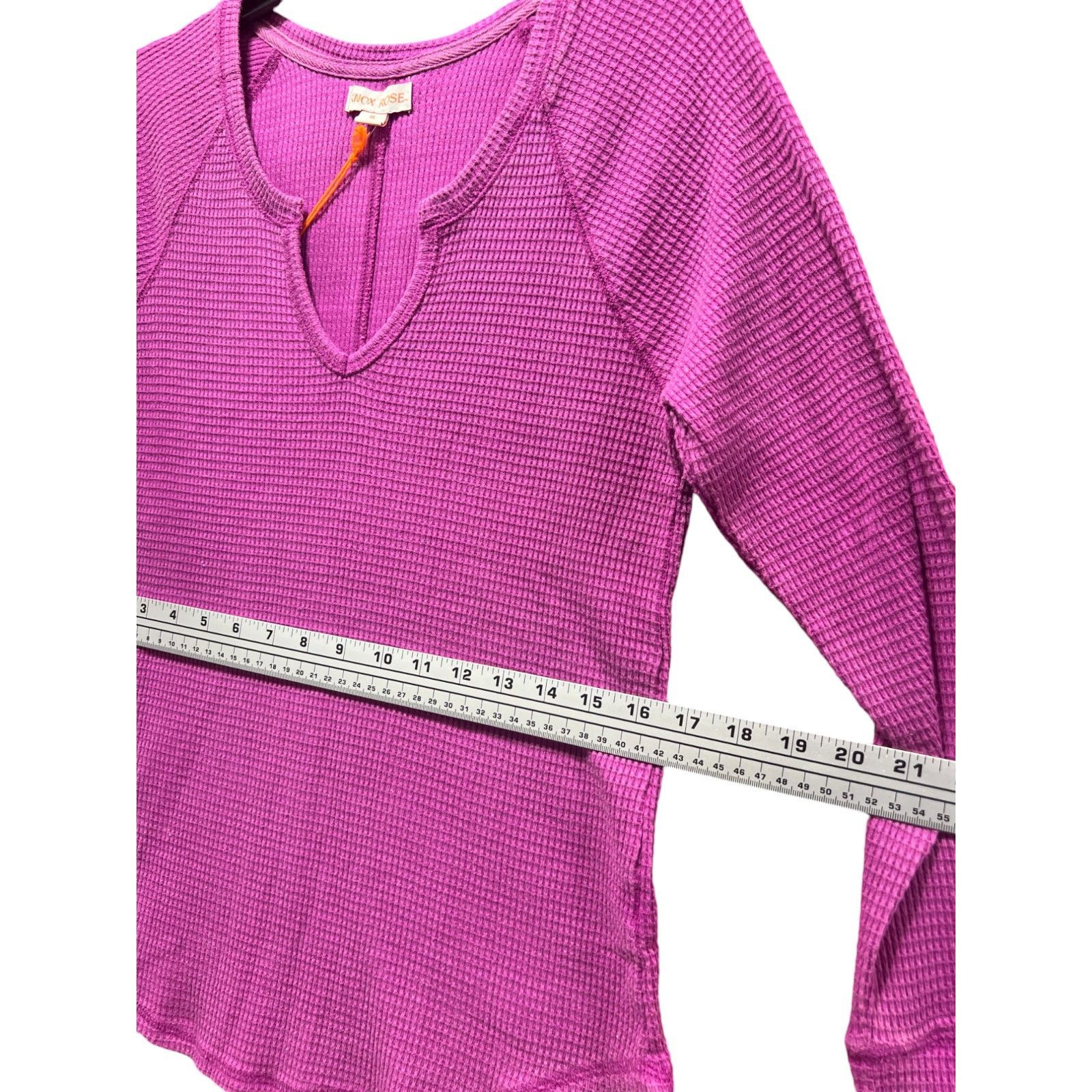 Other Knox Rose - Women's Long Sleeve Notch Neck Thermal Top - Pur Size M / US 6-8 / IT 42-44 - 6 Thumbnail