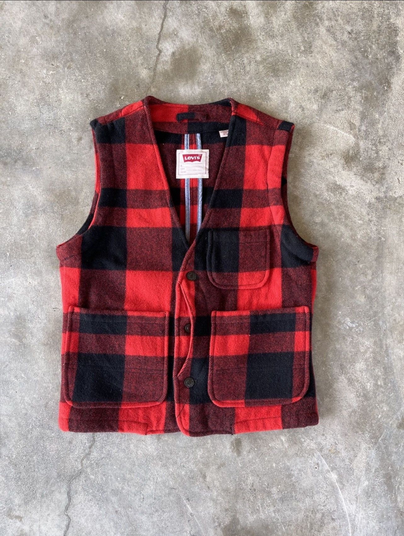 Levi's × Levi's Made & Crafted × Levi's Vintage Clothing Plaid Wool vest Size US S / EU 44-46 / 1 - 5 Thumbnail