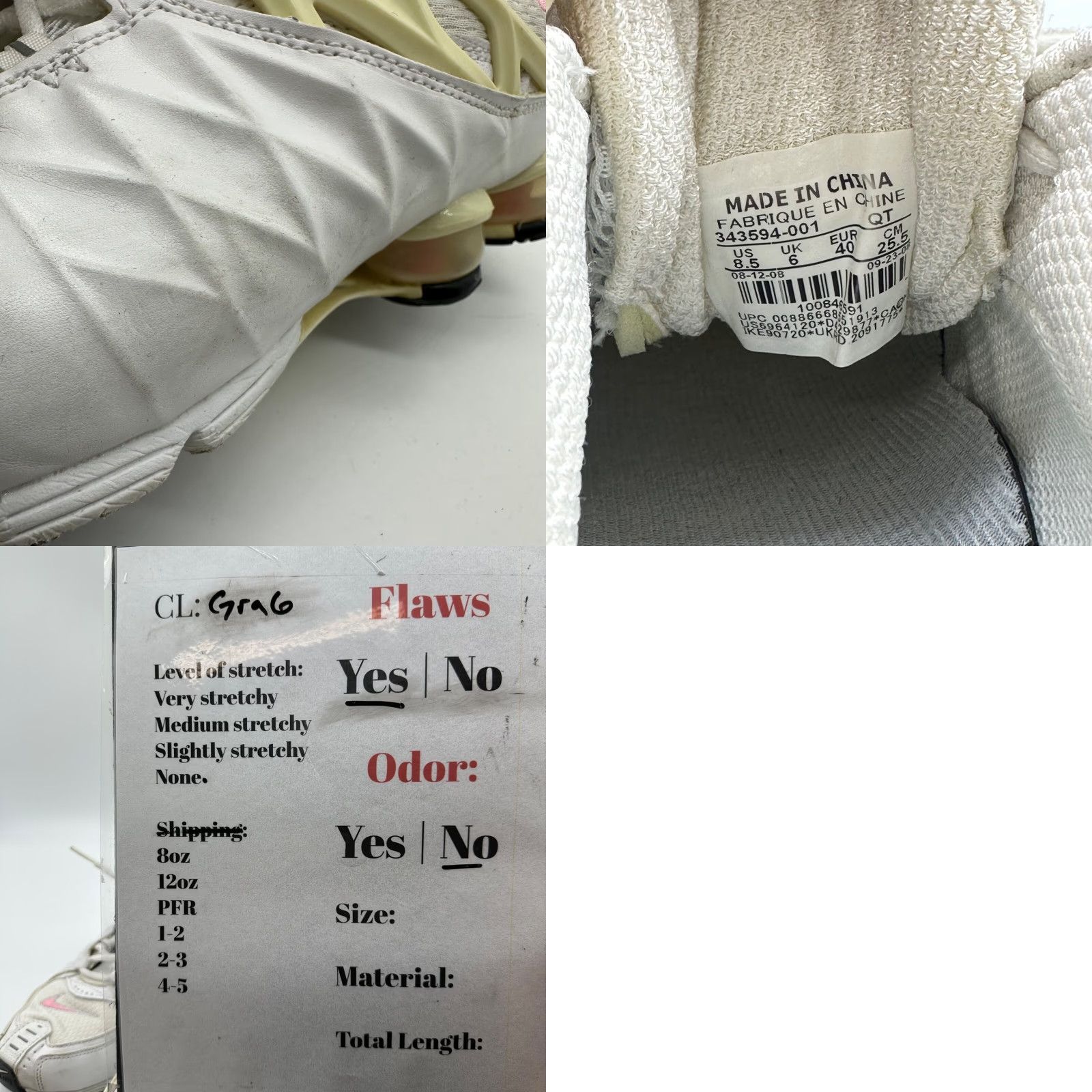 Nike Nike Shox Athletic Sneakers Women's 8.5 White Pink Lace Up Sneakers Women Size US 9 / IT 39 - 9 Thumbnail
