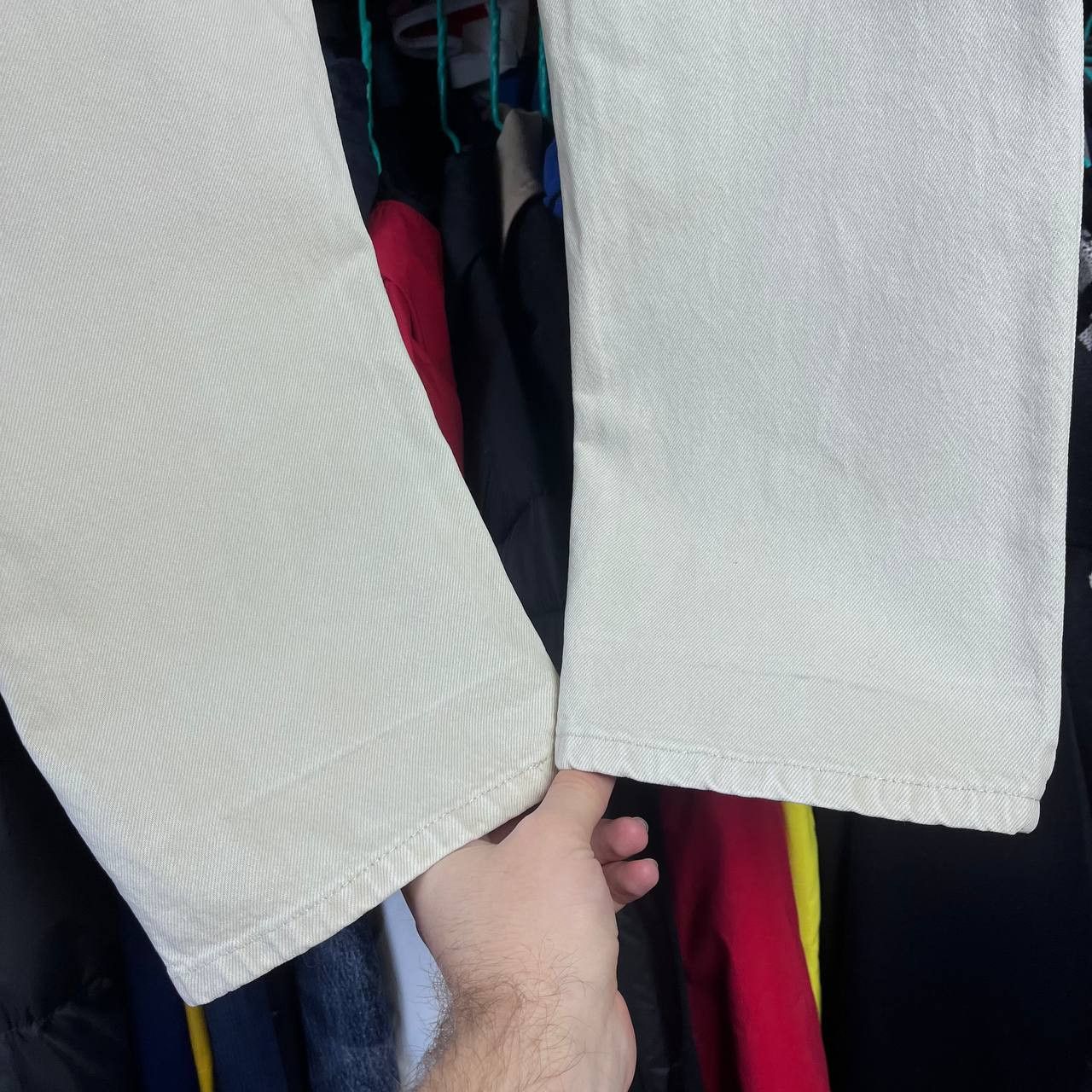 Valentino Vintage 90s Valentino Ivory Denim Pants Made in Italy Size US 34 / EU 50 - 4 Thumbnail