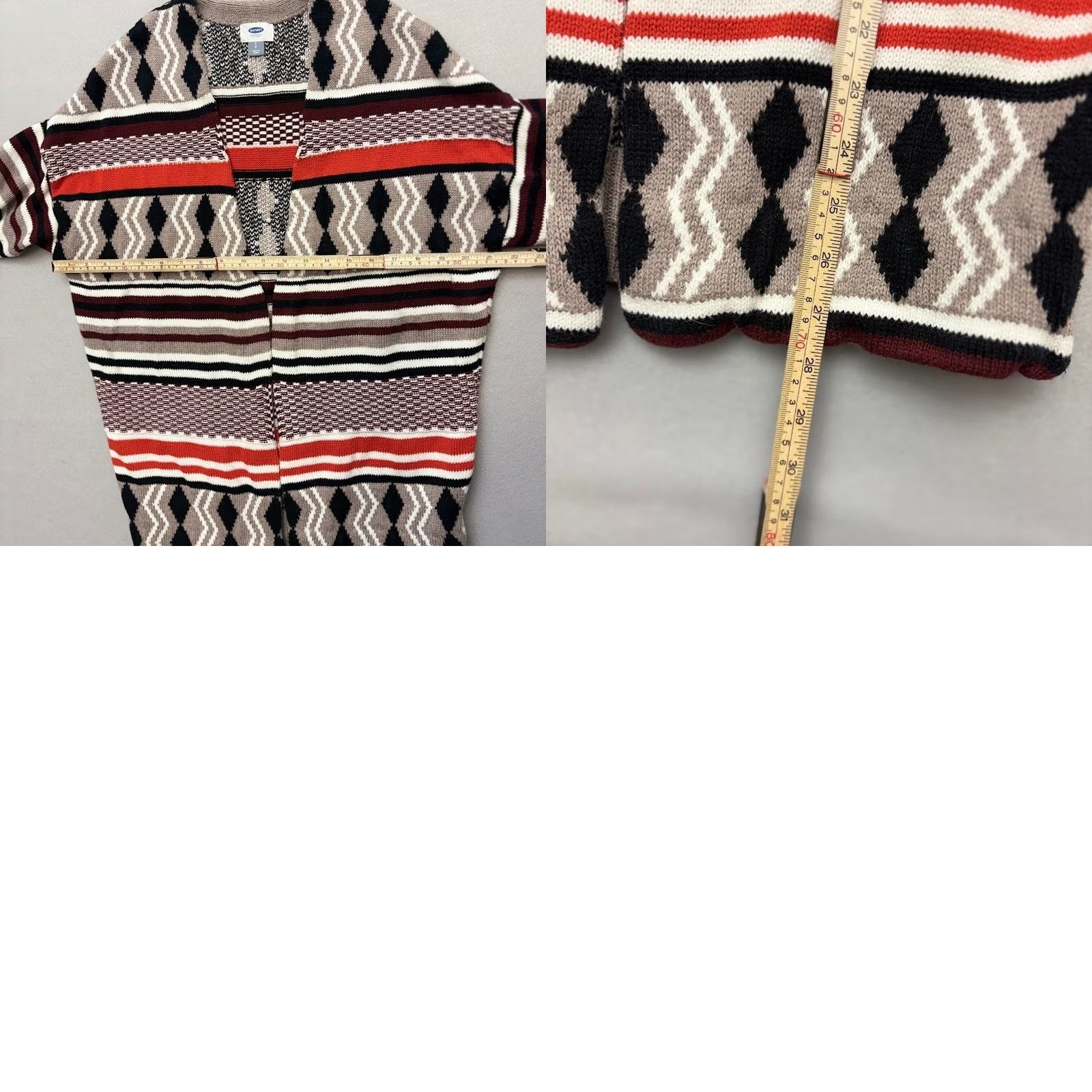Old Navy Old Navy Southwestern Tribal Open Front Cardigan Aztec Stripe Longline Sweater S Size S / US 4 / IT 40 - 8 Thumbnail