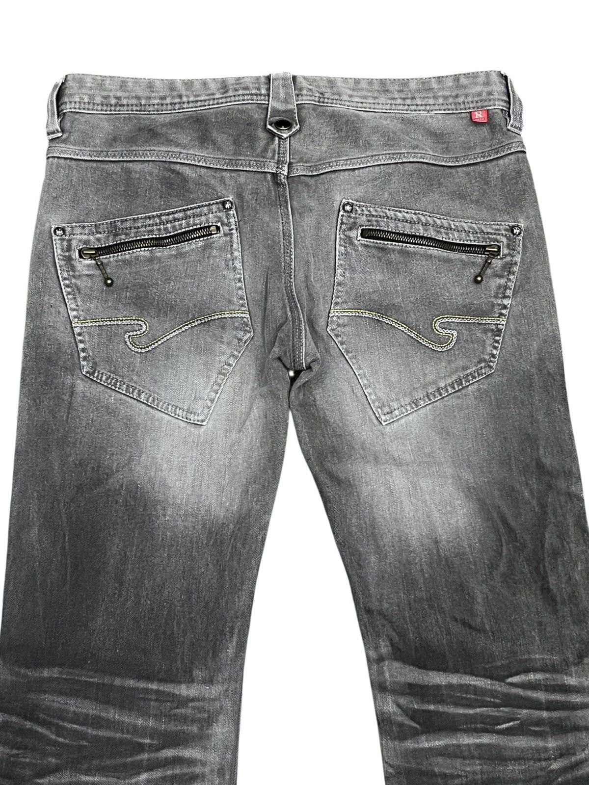 Nicole Club Nicole Japan Charcoal Gray Flare Stretch Denim Harajuku Punk Size US 31 - 7 Thumbnail