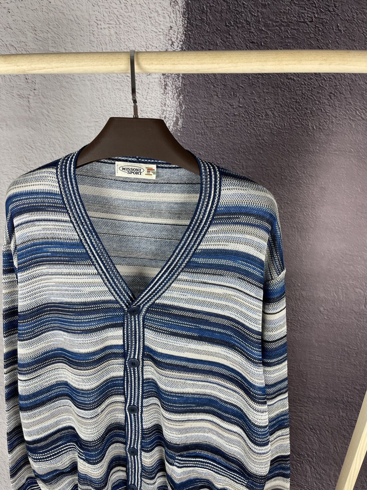 Missoni Missoni Sport cotton linen multicoloured cardigan sweater Size US XL / EU 56 / 4 - 4 Thumbnail