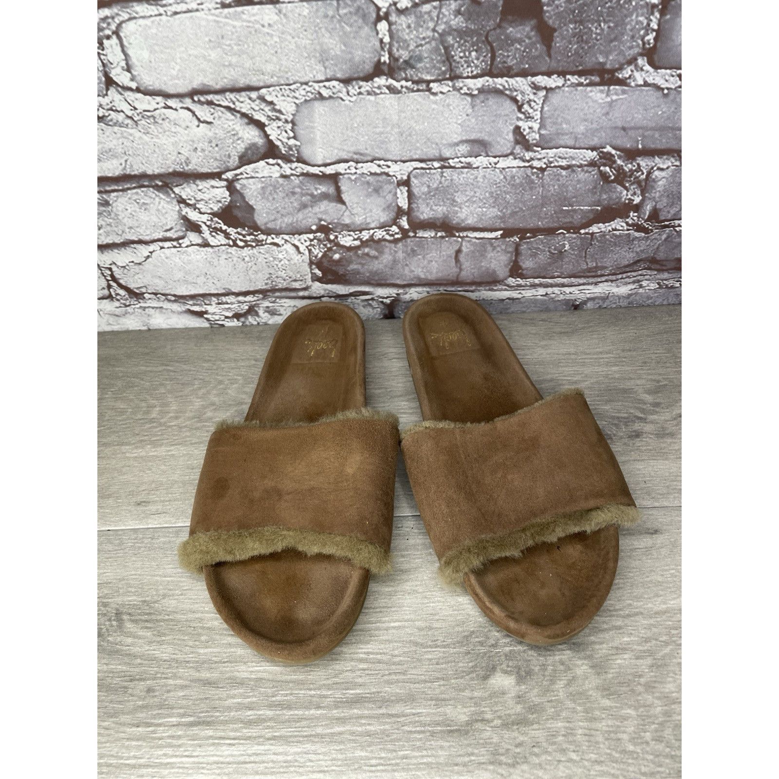 beek Beek Brown Sherpa Lining Brown Suede Leather Slides Sandals Size US 10 / IT 40 - 10 Thumbnail