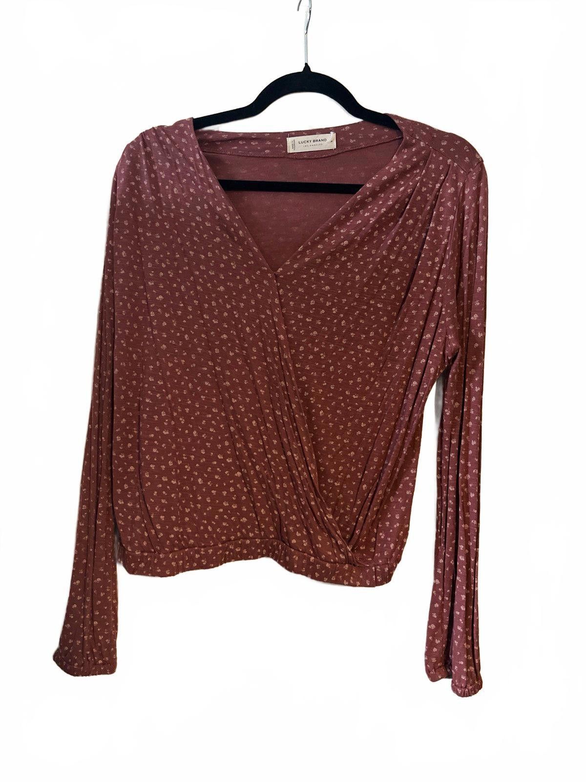 Lucky Brand Lucky Brand Women's Floral Wrap Top - Size M Size M / US 6-8 / IT 42-44 - 1 Thumbnail