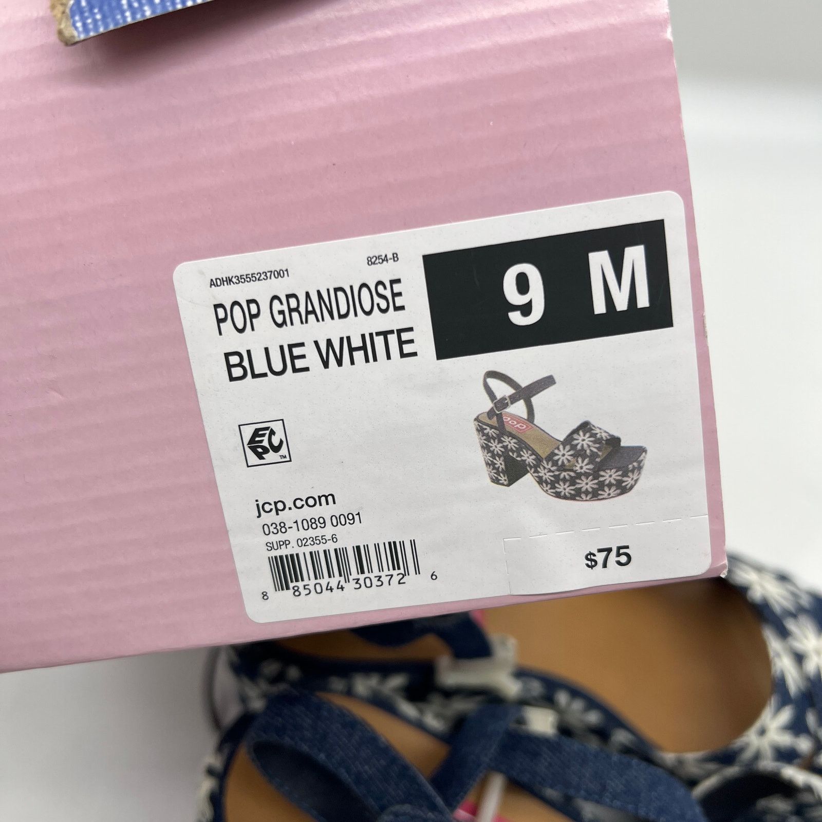 Other Pop Womens Grandiose Heeled Sandals Blue White Size 9M Size US 9 / IT 39 - 10 Thumbnail