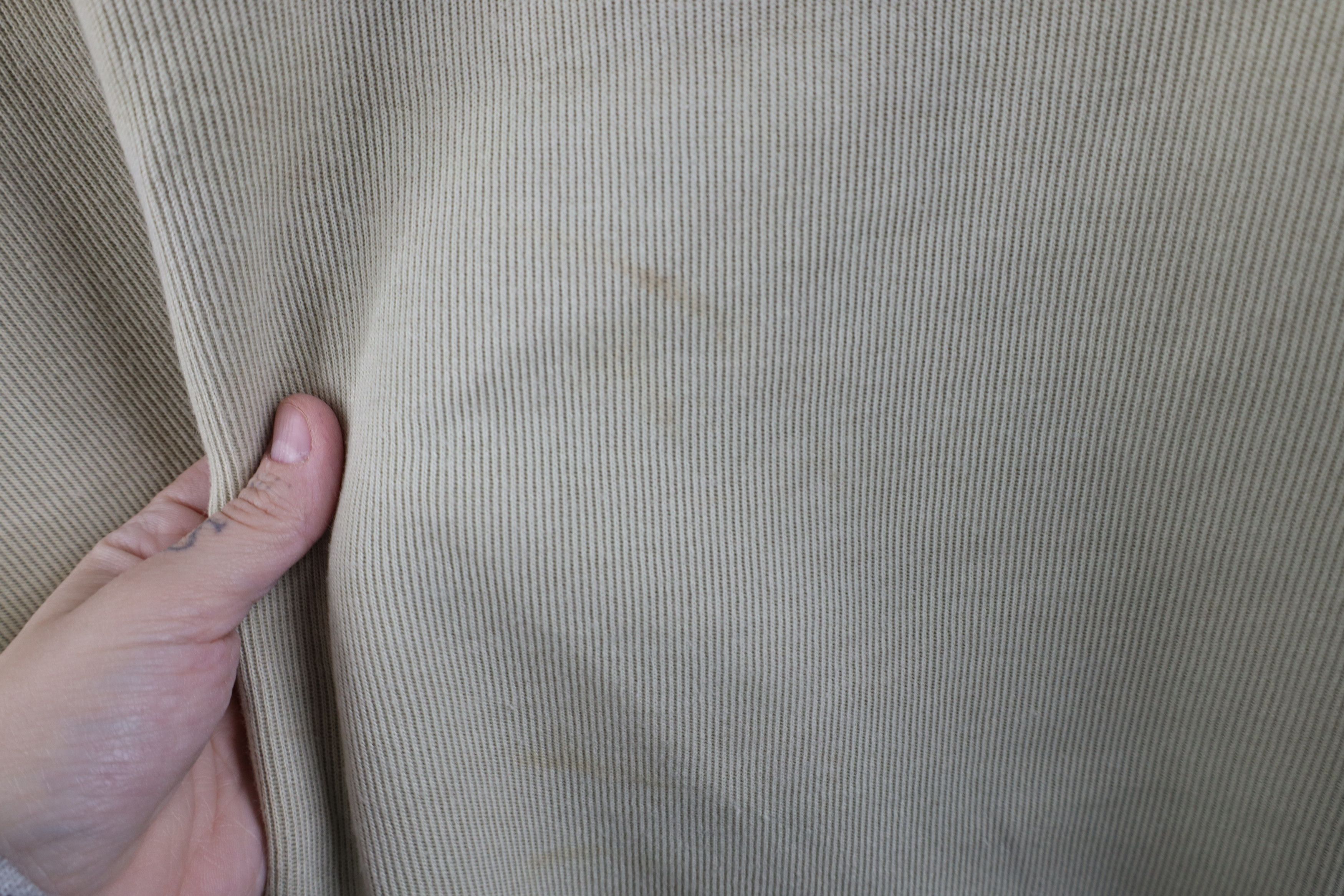 Express × Vintage Vintage 90s Express Thermal Ribbed Knit V-Neck T-Shirt Beige Size L / US 10 / IT 46 - 6 Thumbnail
