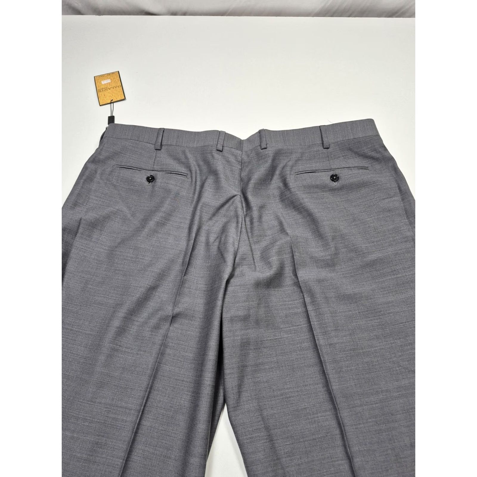 Vintage Galante Uomo Dress Pants Mens 44x36 Gray Wool Flat Front Unhemmed Italy NWT Size US 44 / EU 60 - 7 Thumbnail