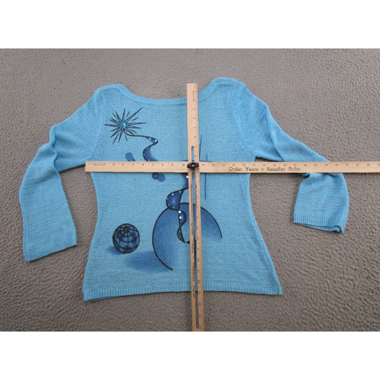 Vintage VINTAGE Moda Piu Italy Made Art to Wear Pullover Knit Sweater Womens L Blue 90s Mens Womens Boys Girls 90s Pullover Knit Sweater Size L / US 10 / IT 46 - 3 Thumbnail