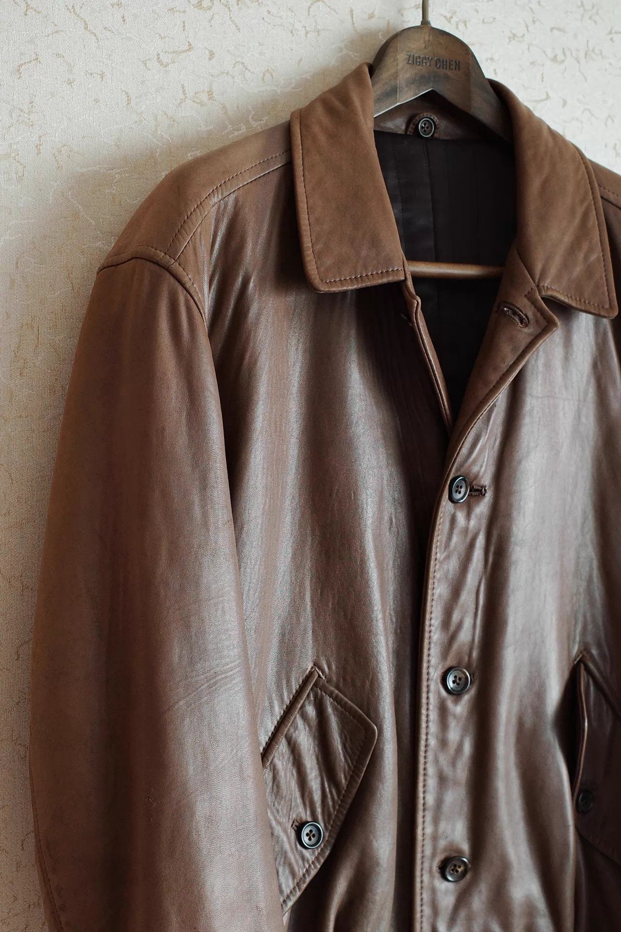 Y's for Men Y's for Men 80s Lambskin Work Jacket TanBrown WornSleeves Size US M / EU 48-50 / 2 - 4 Thumbnail