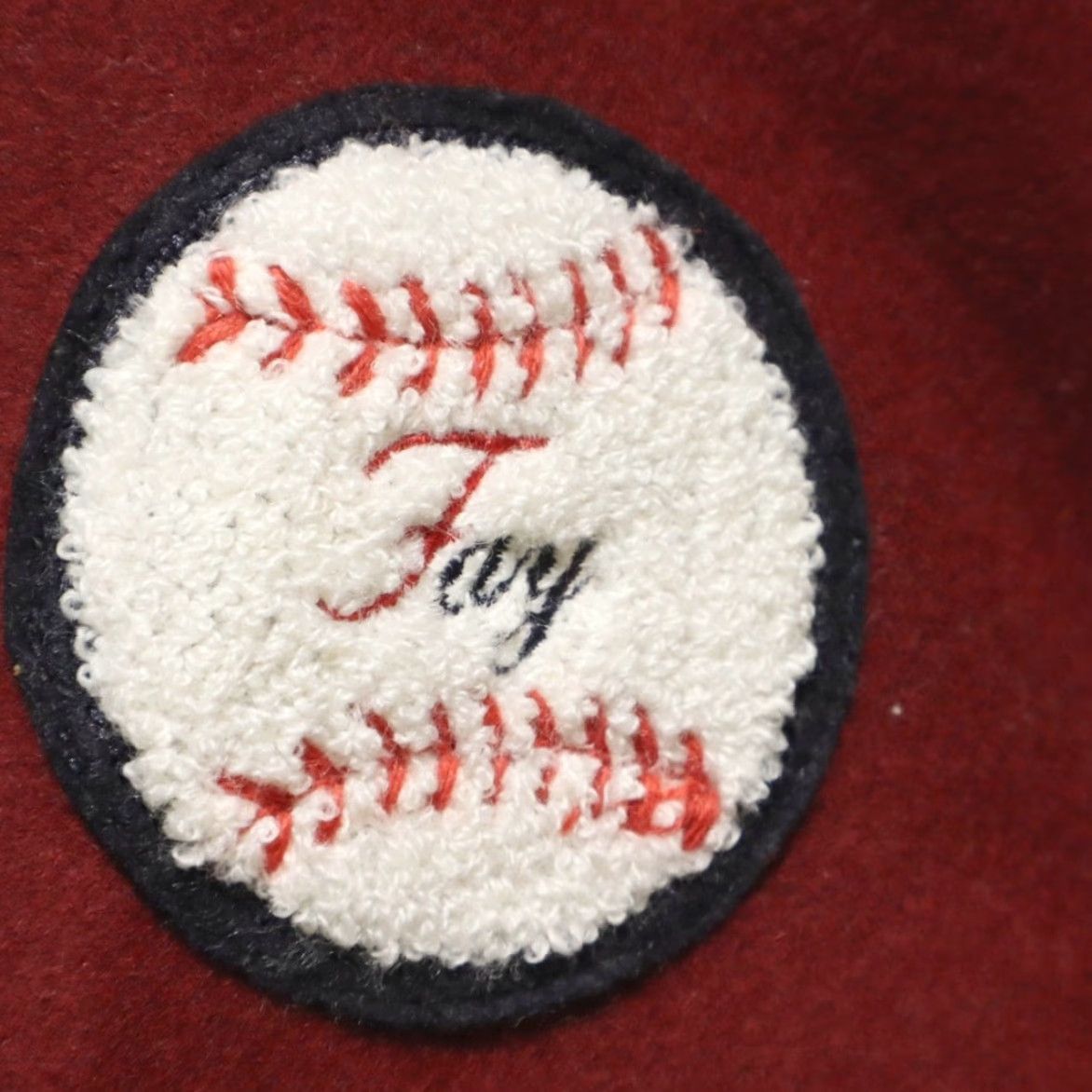 Fay Fay Baseball Wool Leather Varsity Colorblock Long Sleeve Jacket Red Women's S Shirt Size S / US 4 / IT 40 - 6 Thumbnail