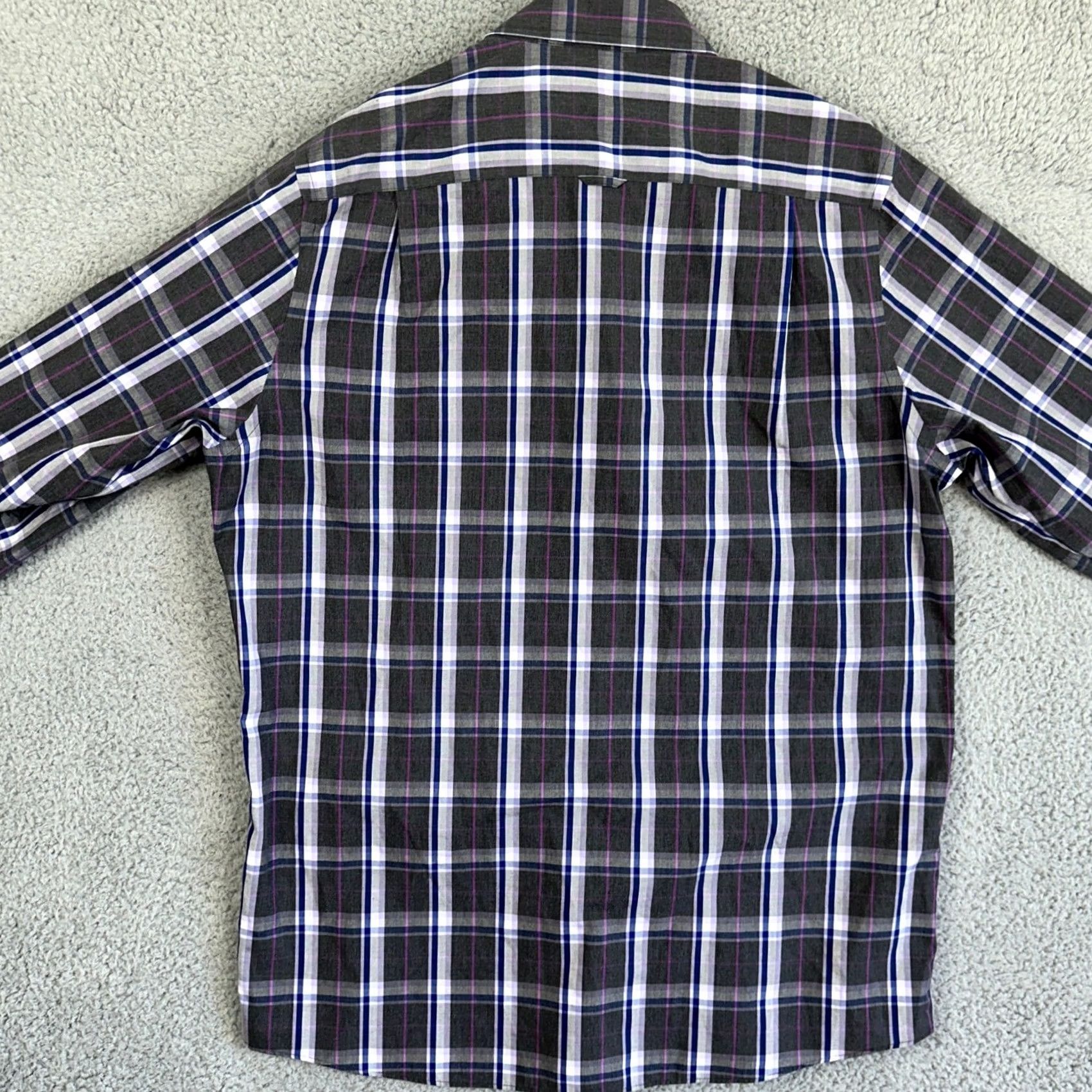 Nordstrom Nordstrom Button Up Shirt Mens Large Gray White Plaid Long Sleeve Regular Fit Size US L / EU 52-54 / 3 - 3 Thumbnail