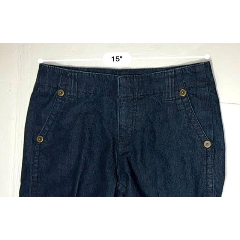 Madison Madison Stretch Wide Leg Large Studded Dark Blue Jeans 6 Size 28" / US 6 / IT 42 - 4 Thumbnail