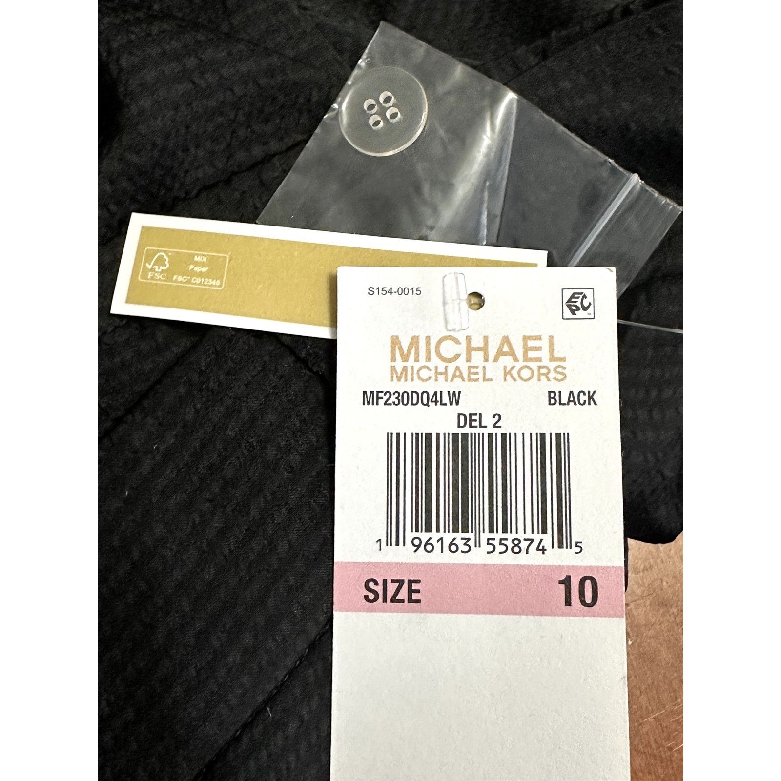 Michael Kors Michael Kors Womens Black Textured Pleated Cargo Pants 10NWT Size 32" / US 10 / IT 46 - 8 Thumbnail