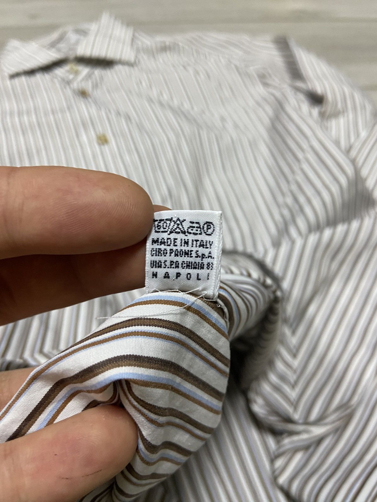 Kiton Vintage Kiton Striped Shirt Button Up Italy Size US XL / EU 56 / 4 - 7 Thumbnail