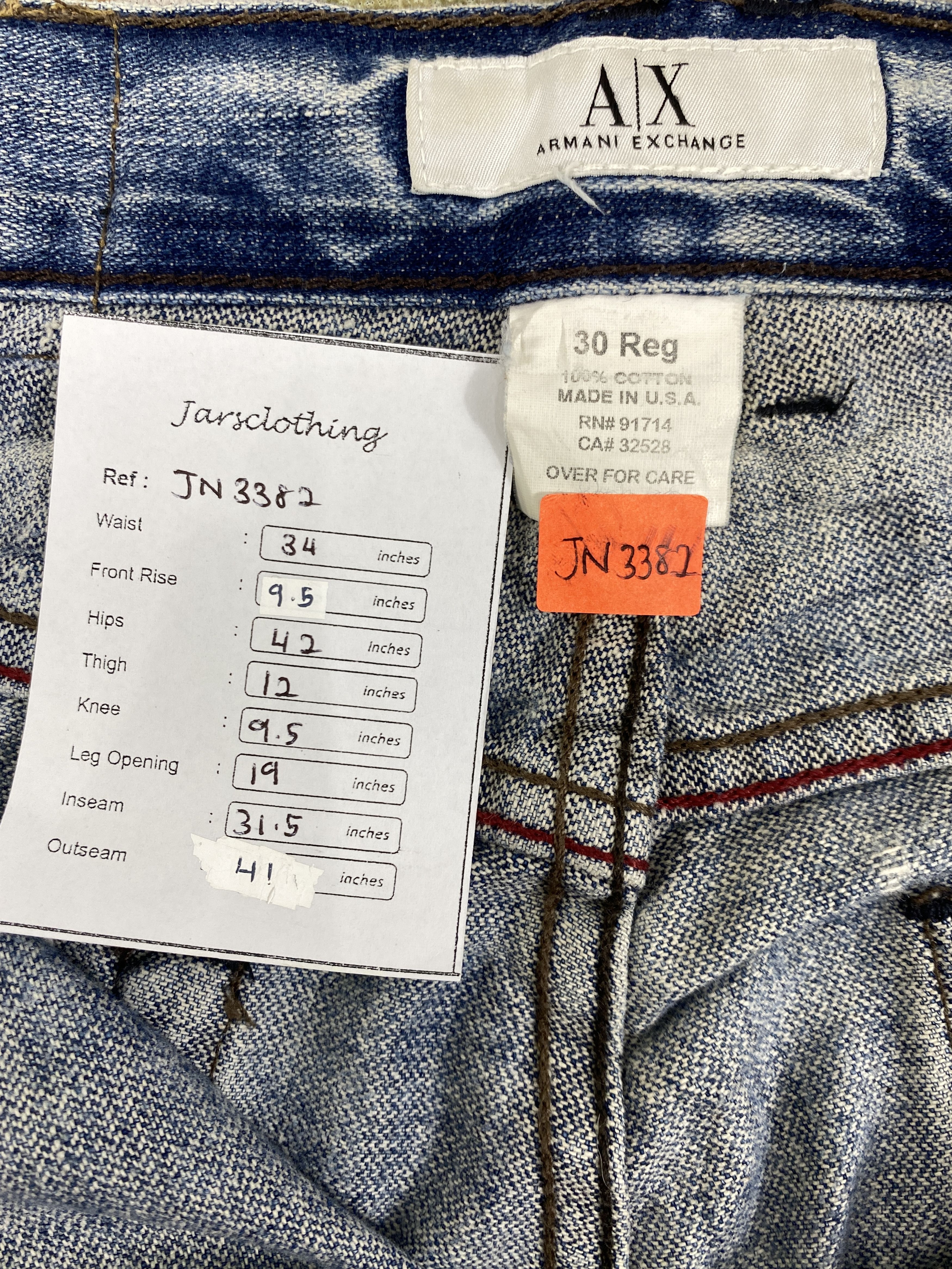If Six Was Nine Distressed Blue Armani Jeans 34x31.5 Denim JN3382 Size US 34 / EU 50 - 8 Thumbnail