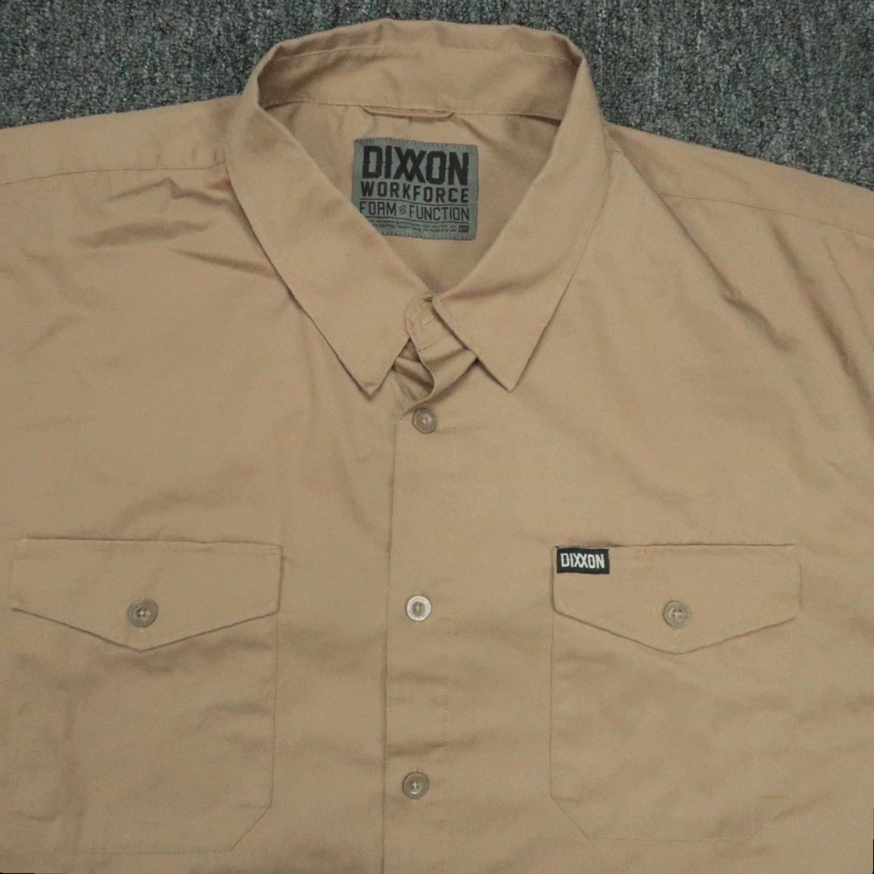 Vintage Dixxon Flannel Shirt Mens 4XL Khaki Tan Workforce Short Sleeve Button Size US XXL / EU 58 / 5 - 2 Thumbnail