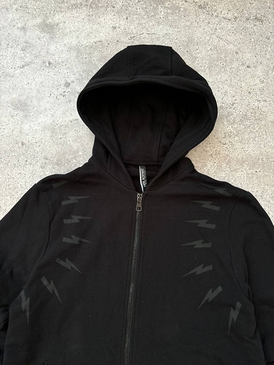 Neil Barrett Lightning Bolt Print Zip Hoodie Slim Fit Size US XL / EU 56 / 4 - 1 Thumbnail