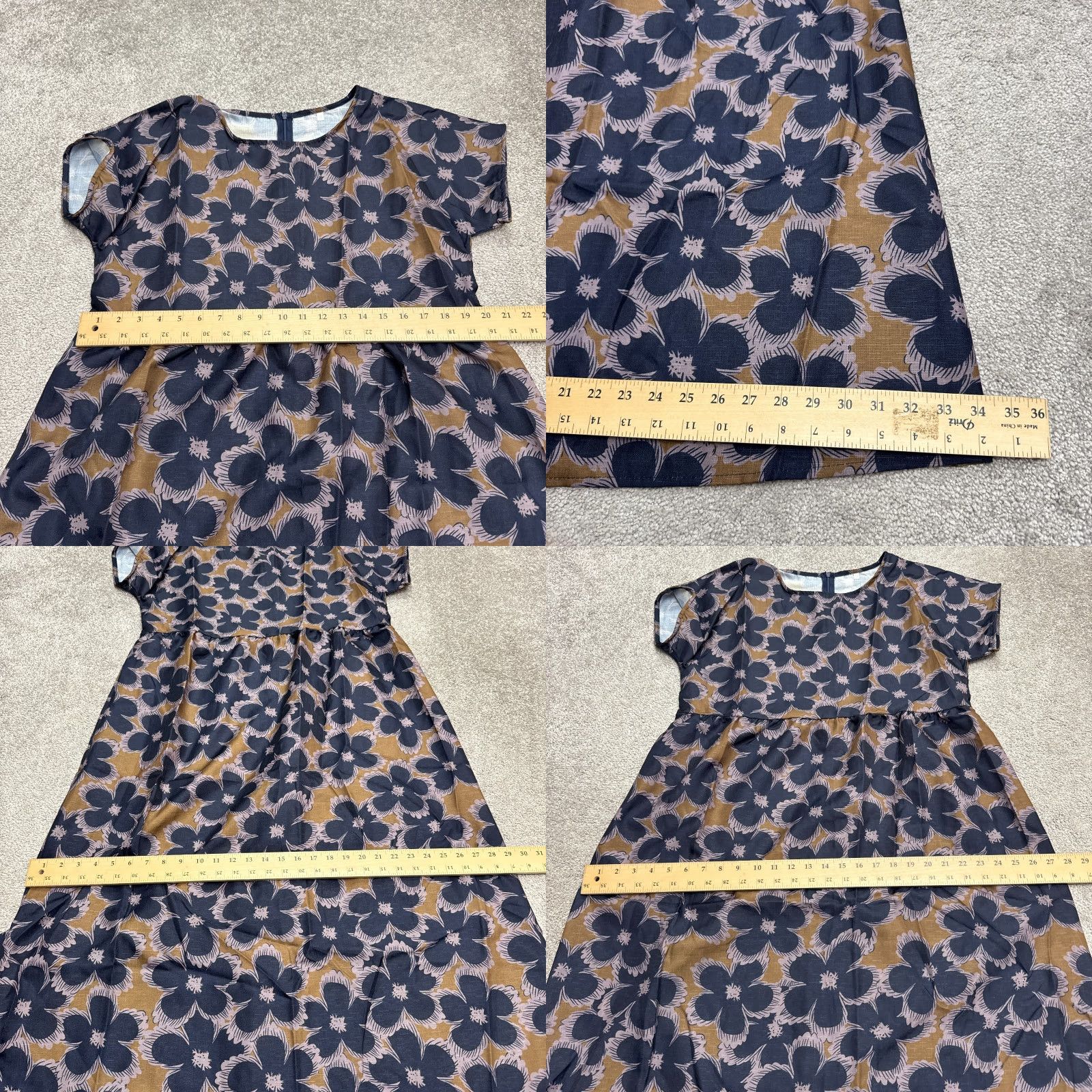 Vintage Unbranded Floral Maxi Dress Womens 2XL Blue Brown Short Sleeve Casual Boho NWOT Dress Length: Long Size 40" / US 18 - 8 Thumbnail