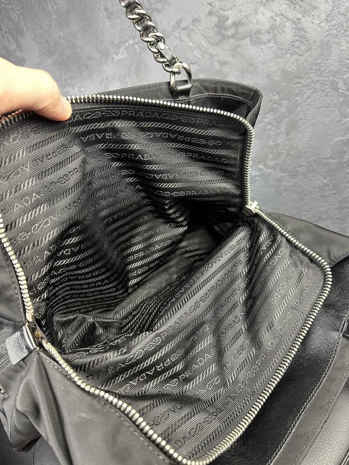 Prada Vintage 90s PRADA Tessuto Nylon Shoulder Bag Rare Size ONE SIZE - 19 Thumbnail