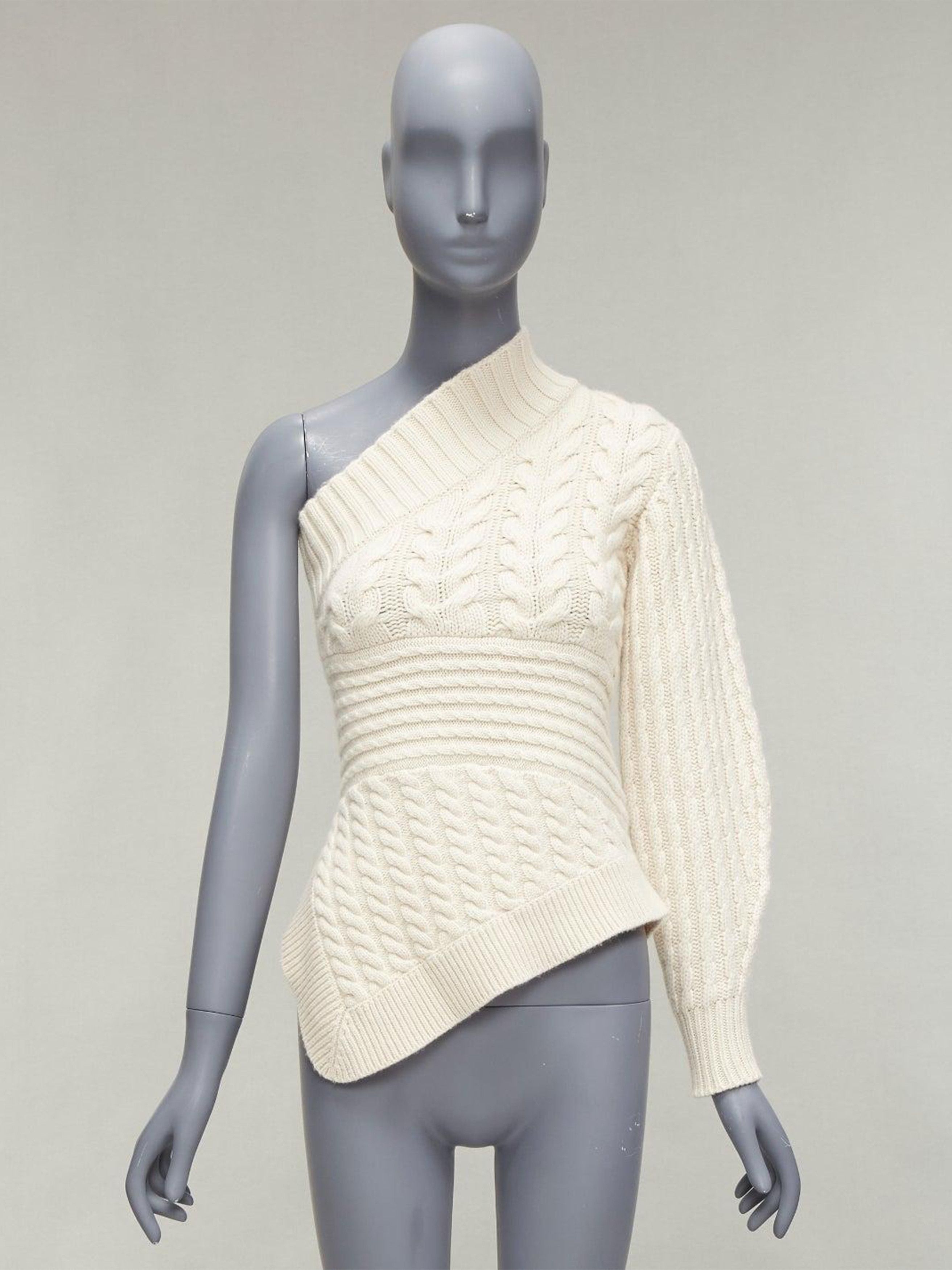 Burberry AW17 Burberry One Shoulder Cable Knit Sweater M Cashmere Size M / US 6-8 / IT 42-44 - 9 Thumbnail